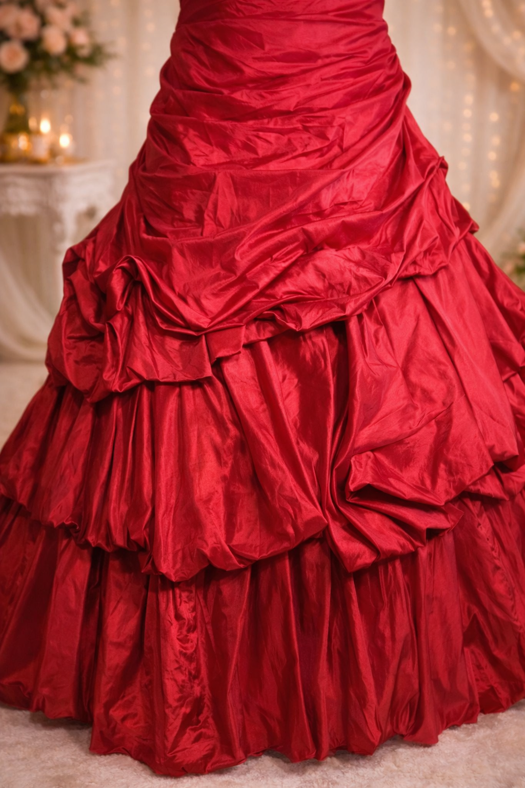 Alyce Designs red ruched puffy princess prom dress size 16