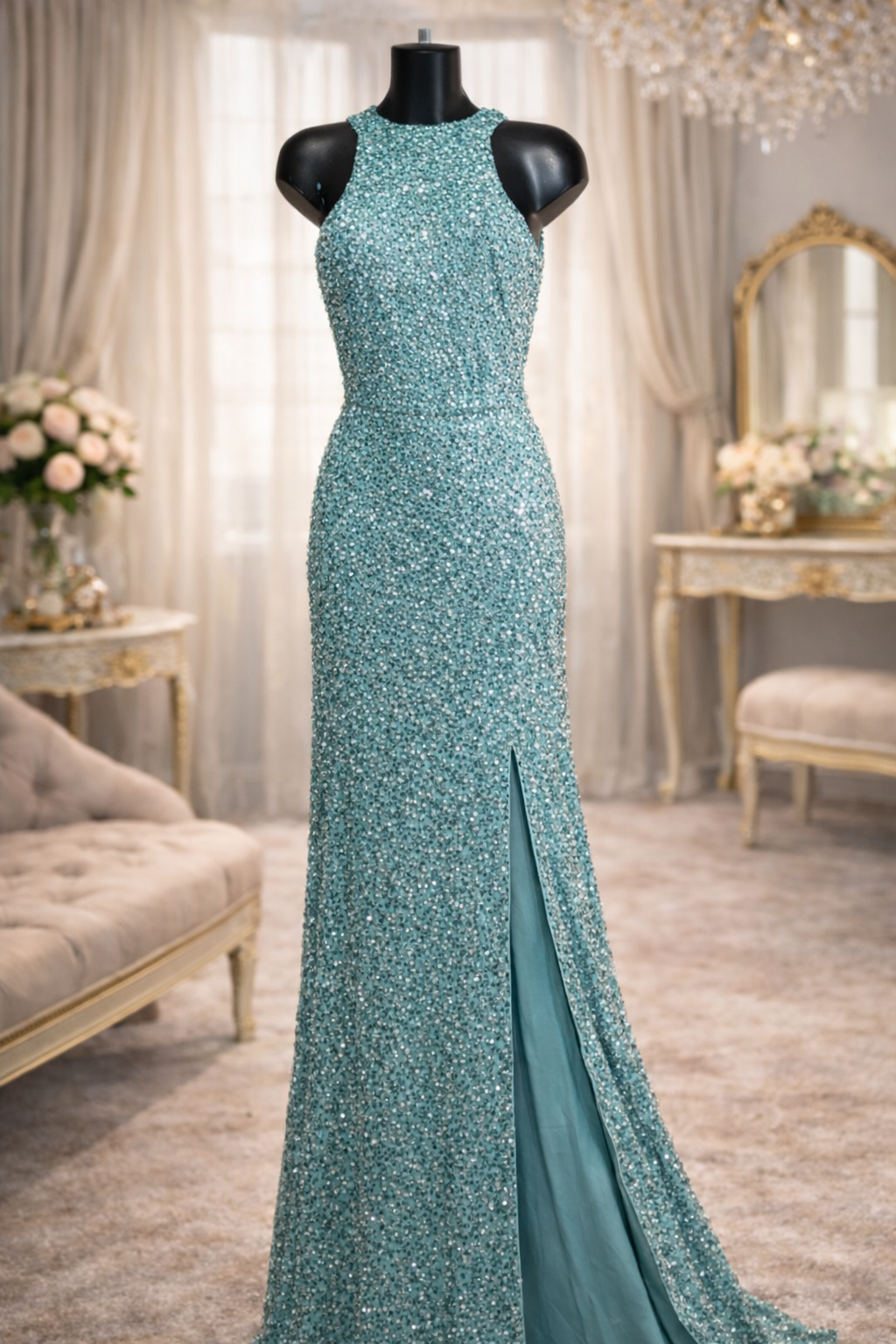Beauut mint gorgeous sequin embellished occassion dress size 10