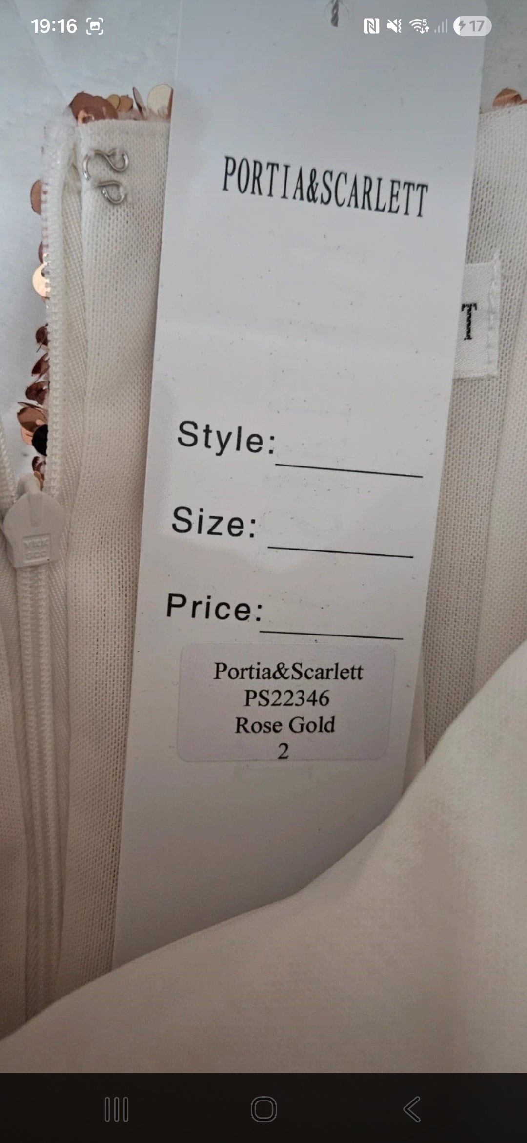 Portia & Scarlett rose gold sequin fishtail occasion dress size 6