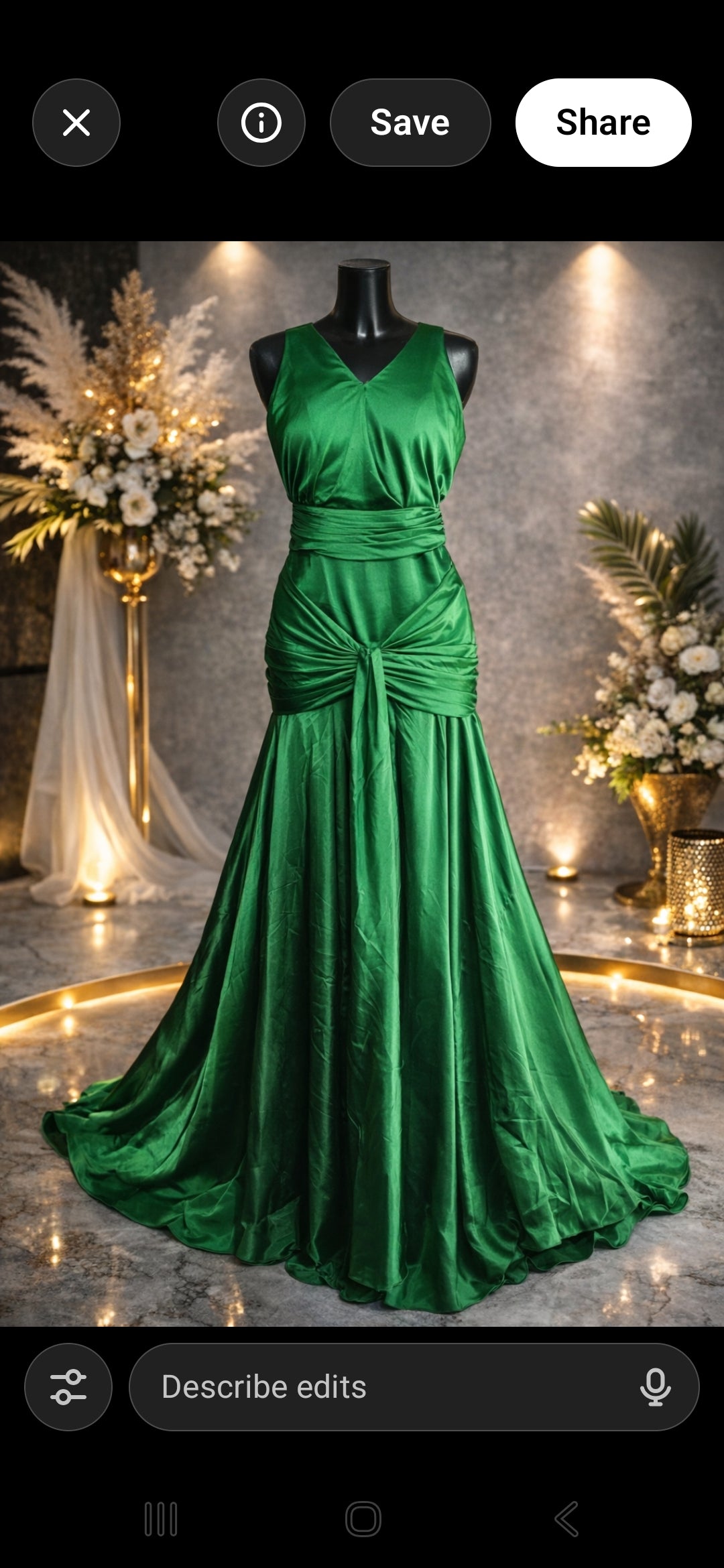Beautiful Edressit green ruched unique prom occassion dress size 14