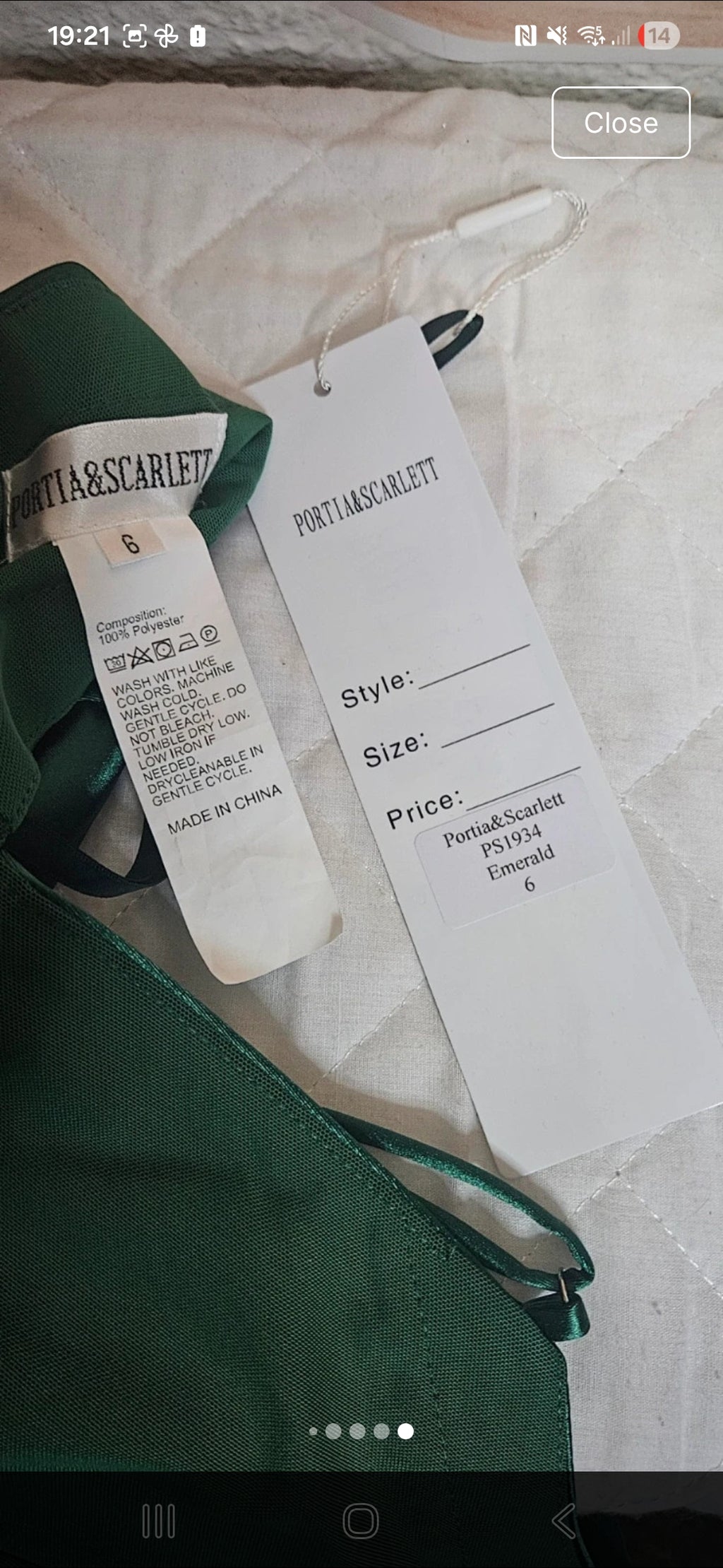 Portia & Scarlett emerald green satin occasion dress with train size 10 rrp £350