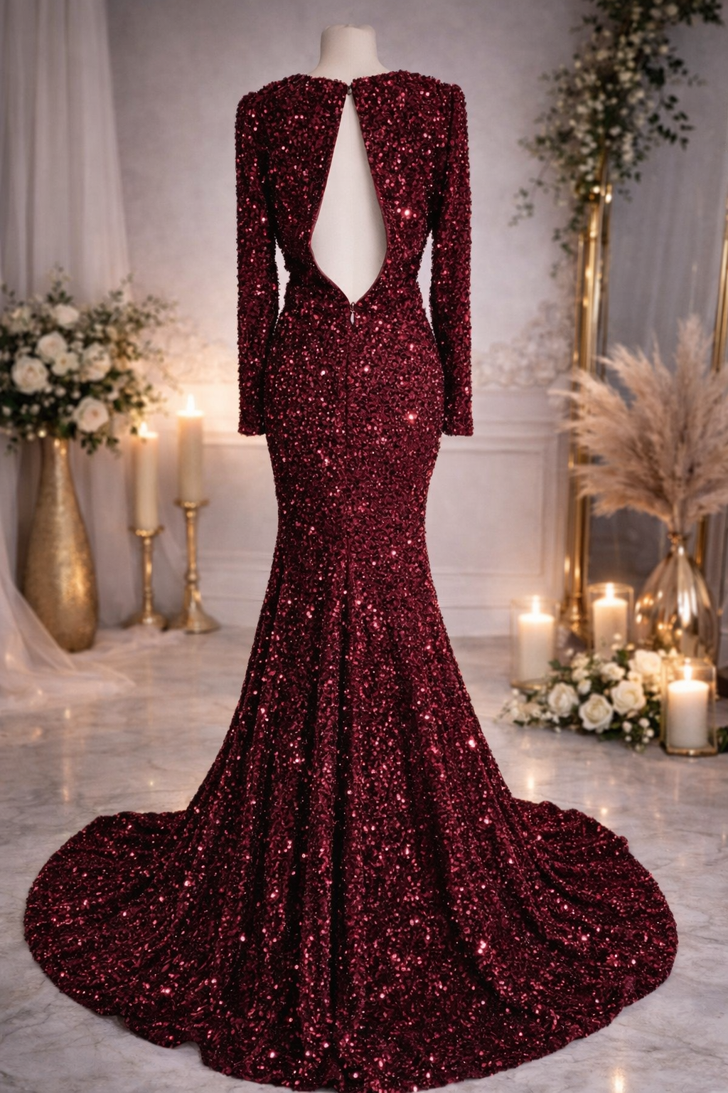 Portia & Scarlett red sparkly sequin fishtail occasion dress size 4 rrp £550