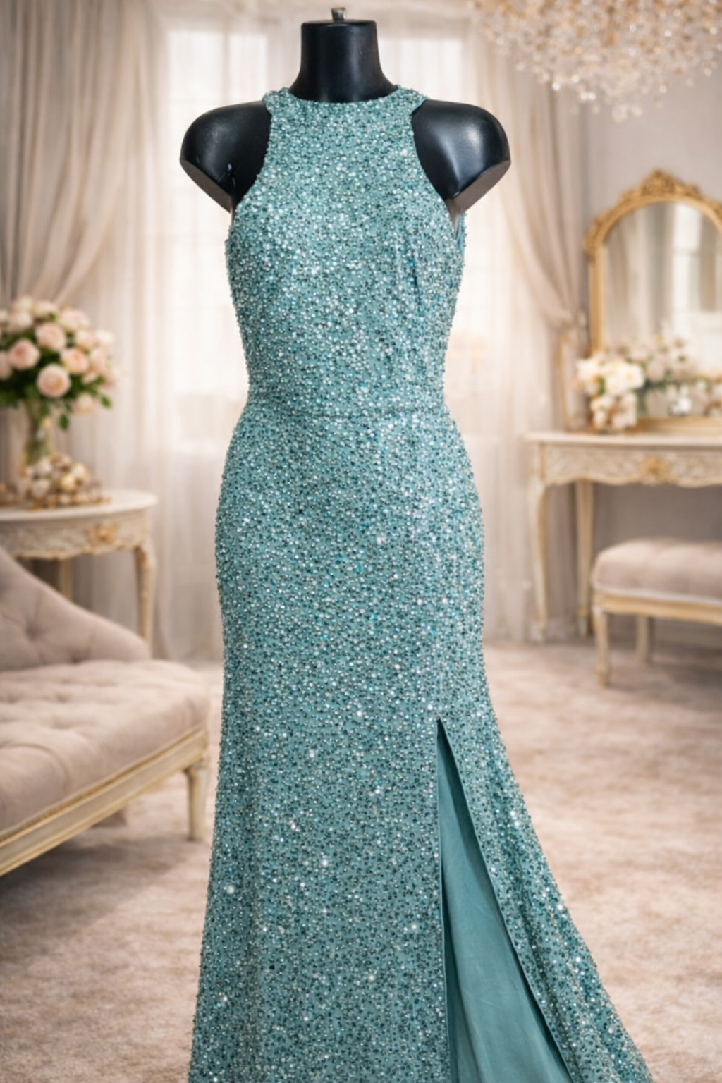 Beauut mint gorgeous sequin embellished occassion dress size 10