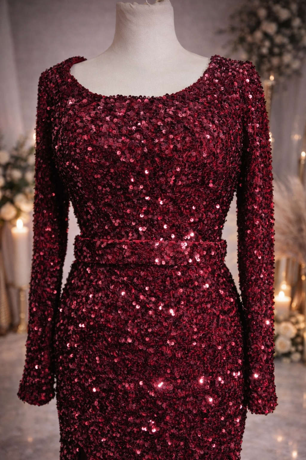 Portia & Scarlett red sparkly sequin fishtail occasion dress size 4 rrp £550