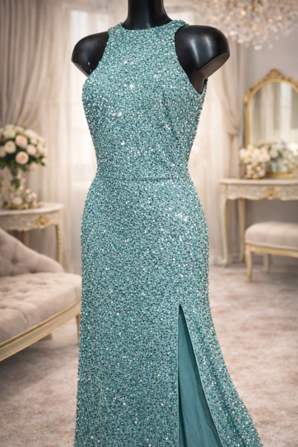 Beauut mint gorgeous sequin embellished occassion dress size 10