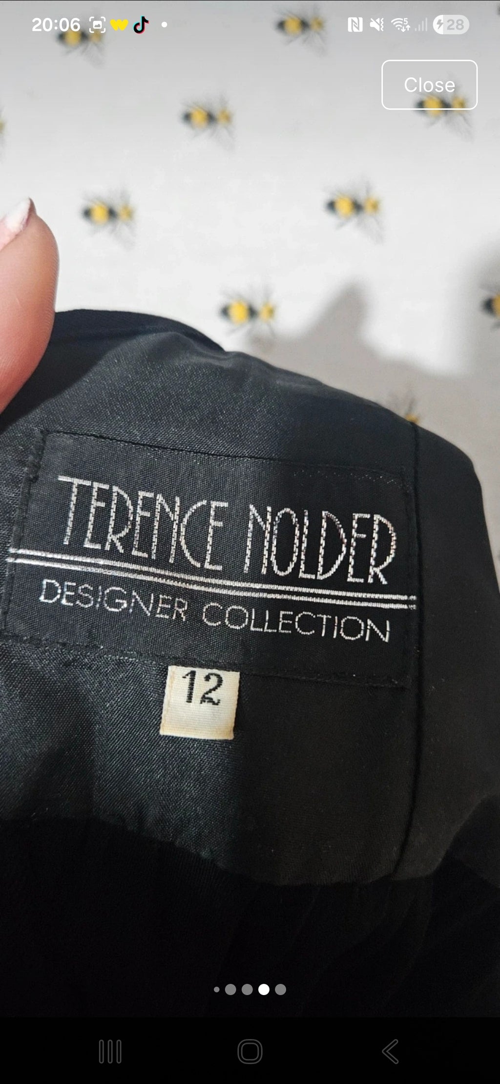 Ultra Rare Terence Nolder black sequin embellished evening occassion dress size 12