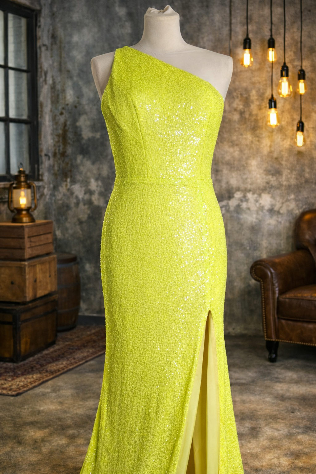 Portia & Scarlett Hot Yellow full sequin embellished evening occassion dress size 6 rrp £400
