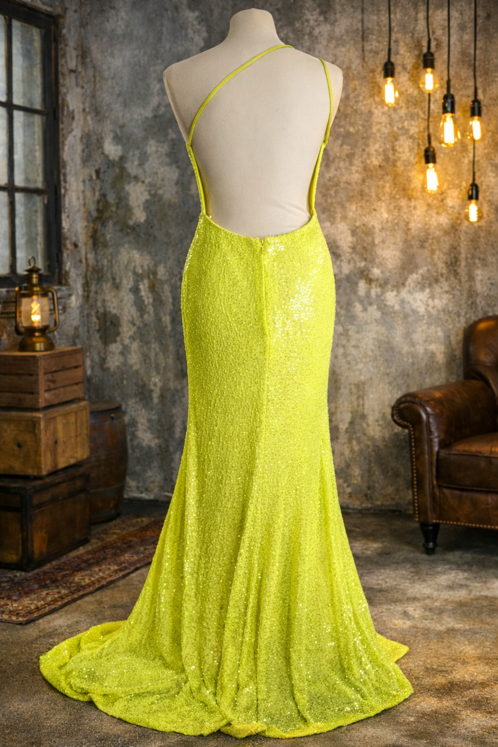 Portia & Scarlett Hot Yellow full sequin embellished evening occassion dress size 6 rrp £400