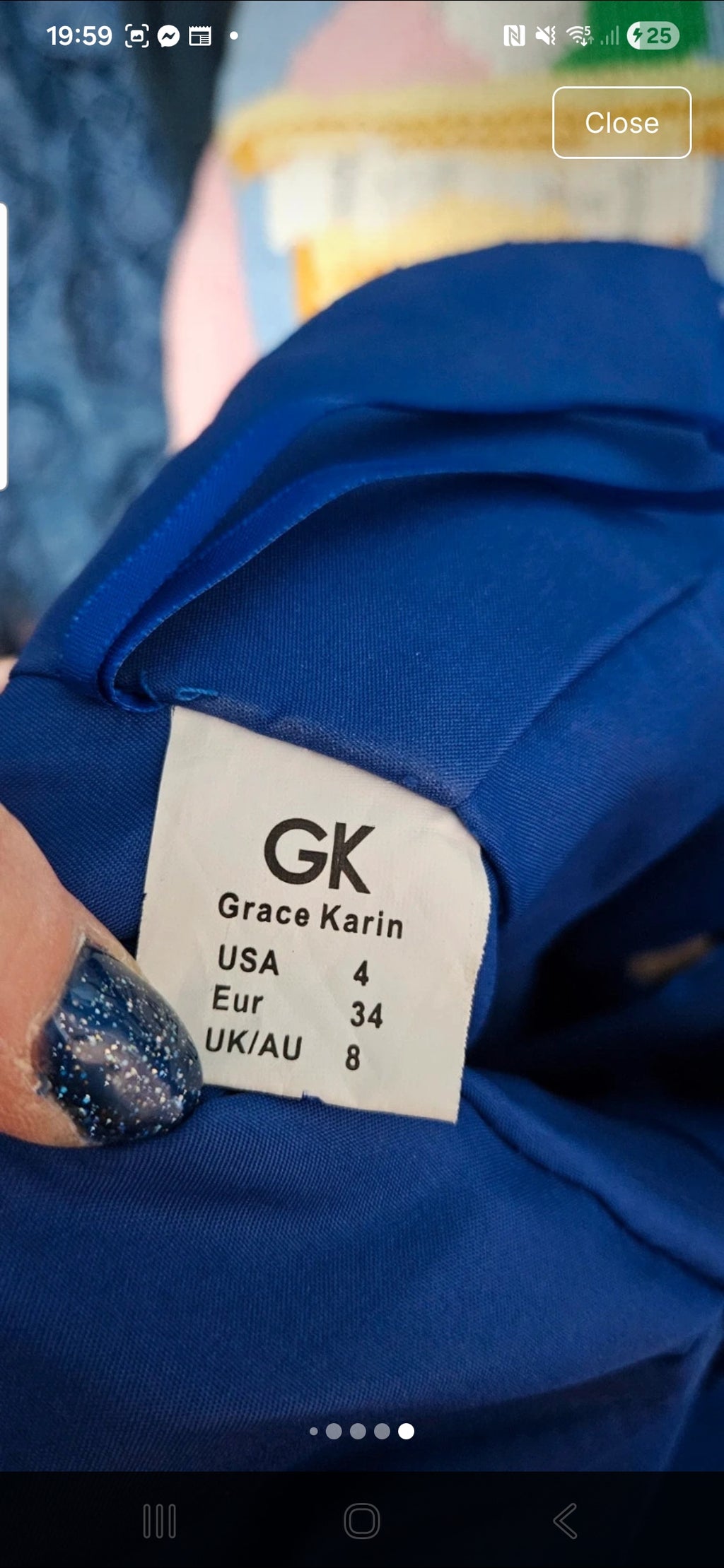 Grace Karin blue strapless ruched prom occassion dress size 8